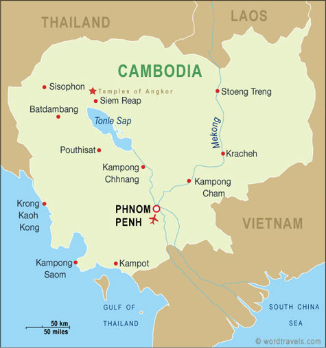 Cambodia map.