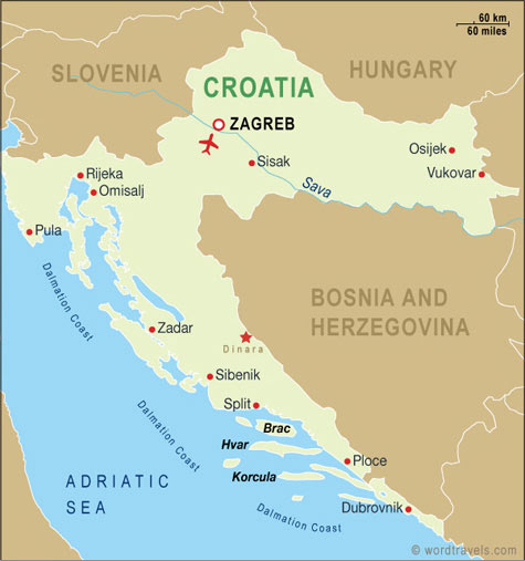Croatia map.