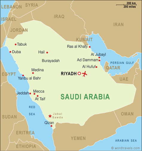 Saudi Arabia Country Map