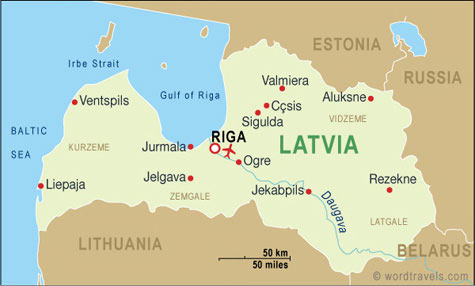 Latvia Map, Latvia Travel Maps from Word Travels