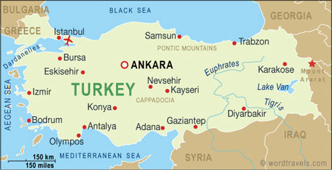 Turkey map.